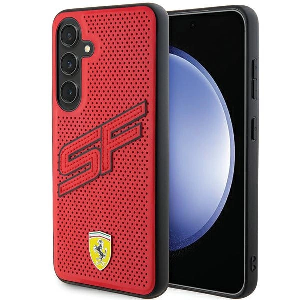 Ferrari Big SF Perforated dėklas Samsung Galaxy S24+ - raudonas