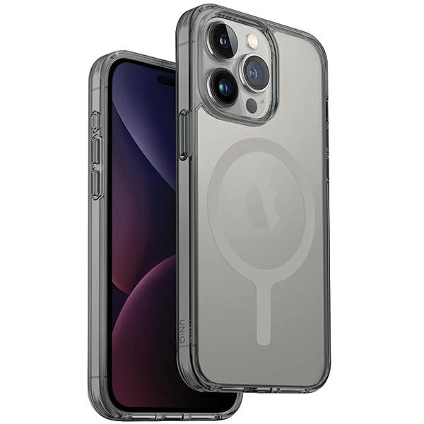 Uniq LifePro Xtreme Magclick įkrovimo dėklas iPhone 15 Pro Max - pilkas