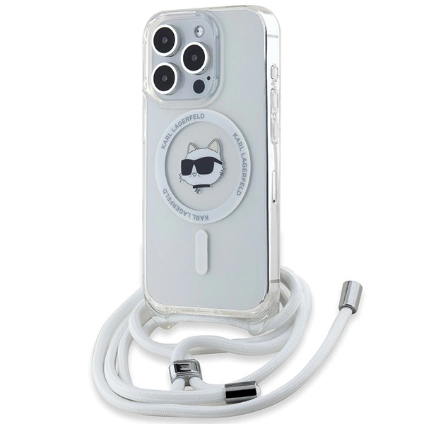 Karl Lagerfeld IML Choupette Head & laidelis MagSafe dėklas iPhone 13 Pro Max – skaidrus
