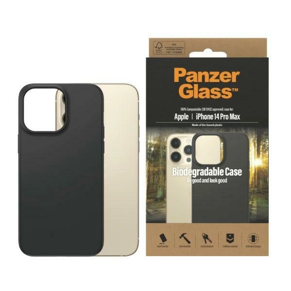 PanzerGlass Biodegradable dėklas iPhone 14 Pro Max – juodas