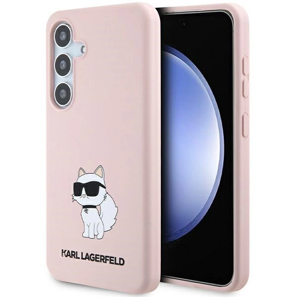 Karl Lagerfeld silikoninis Choupette dėklas Samsung Galaxy S24+ - rožinis