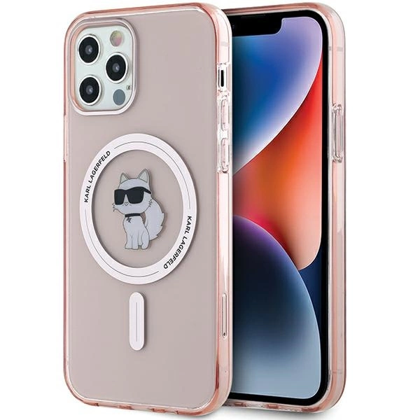 Karl Lagerfeld IML Choupette MagSafe dėklas iPhone 12 / 12 Pro – rožinis