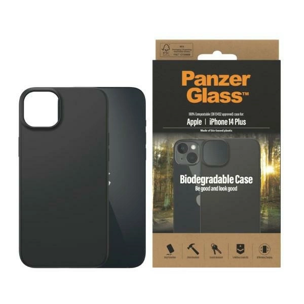 PanzerGlass Biodegradable dėklas iPhone 14 Plus / 15 Plus – juodas