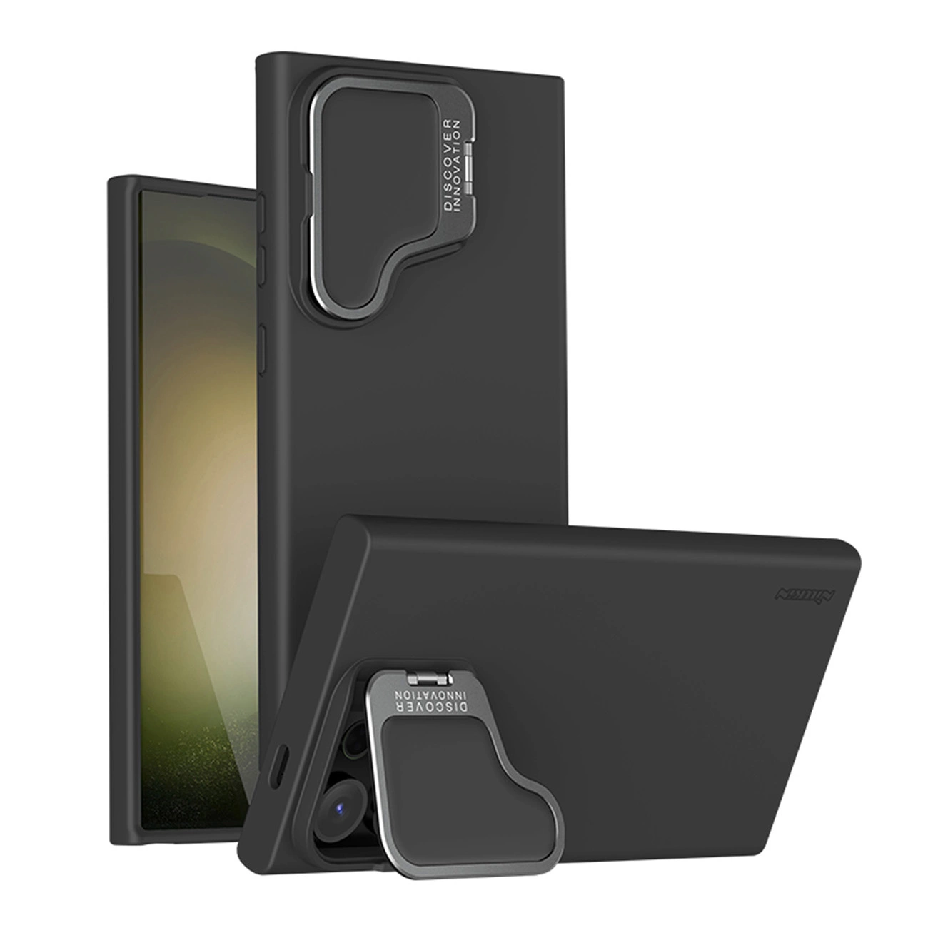 Nillkin CamShield Silky Prop silikoninis dėklas Samsung Galaxy S24 Ultra - juodas