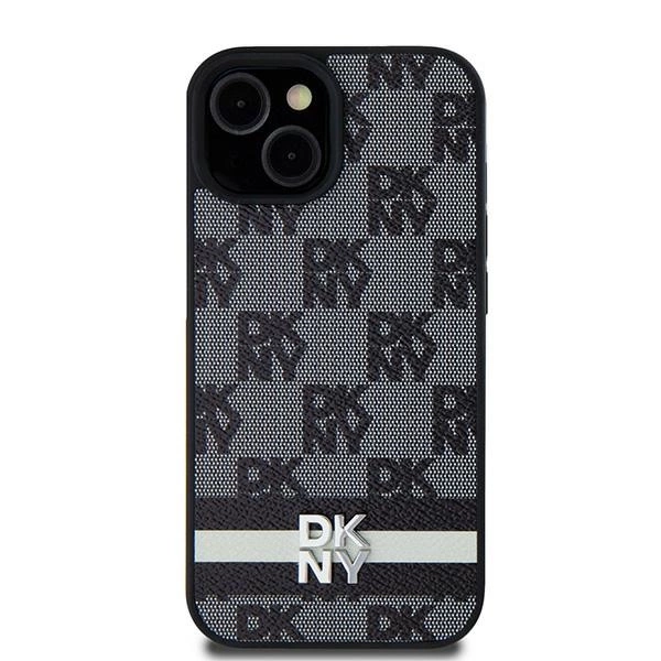 DKNY Leather Checkered Mono Pattern & Printed Stripes dėklas Samsung Galaxy S24 Ultra – juodas