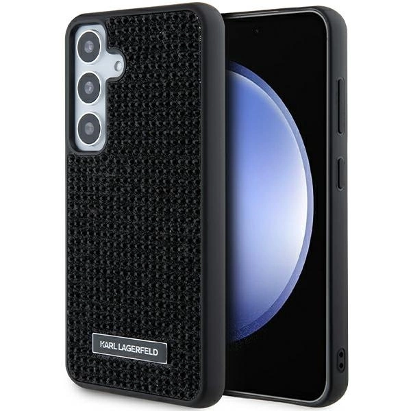 Karl Lagerfeld Rhinestone Metal Logo dėklas Samsung Galaxy S24+ - juodas