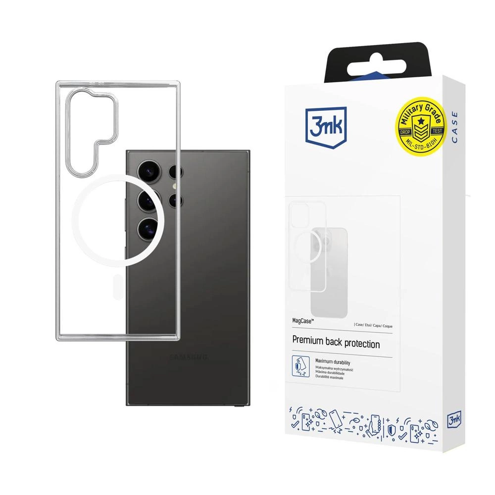 3mk MagCase dėklas su magnetiniu moduliu Samsung Galaxy S24 Ultra - permatomas