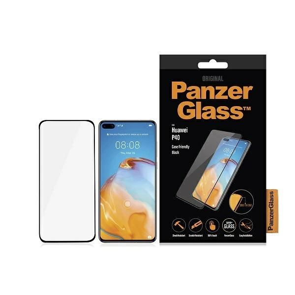 PanzerGlass E2E Super+ grūdintas stiklas Huawei P40 - su juodu rėmeliu