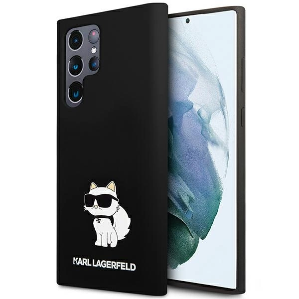 Karl Lagerfeld silikoninis Choupette dėklas Samsung Galaxy S24 Ultra - juodas