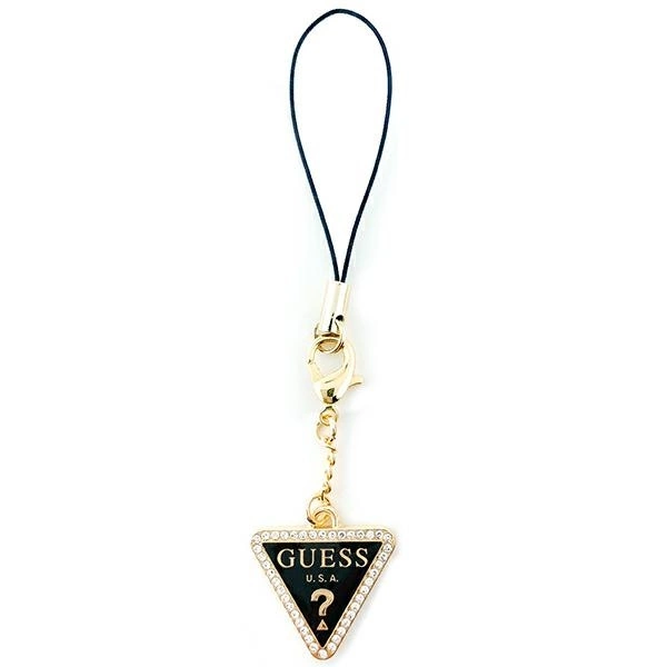 Guess pakabukas GUCPMTDCK Phone Strap Triangle Diamond Charm su kalnų krištolais