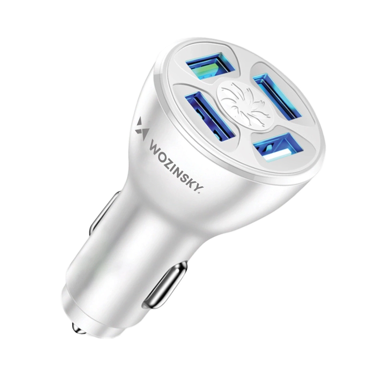 Wozinsky WCCAW 50W 4x USB-A QC automobilių įkroviklis – baltas