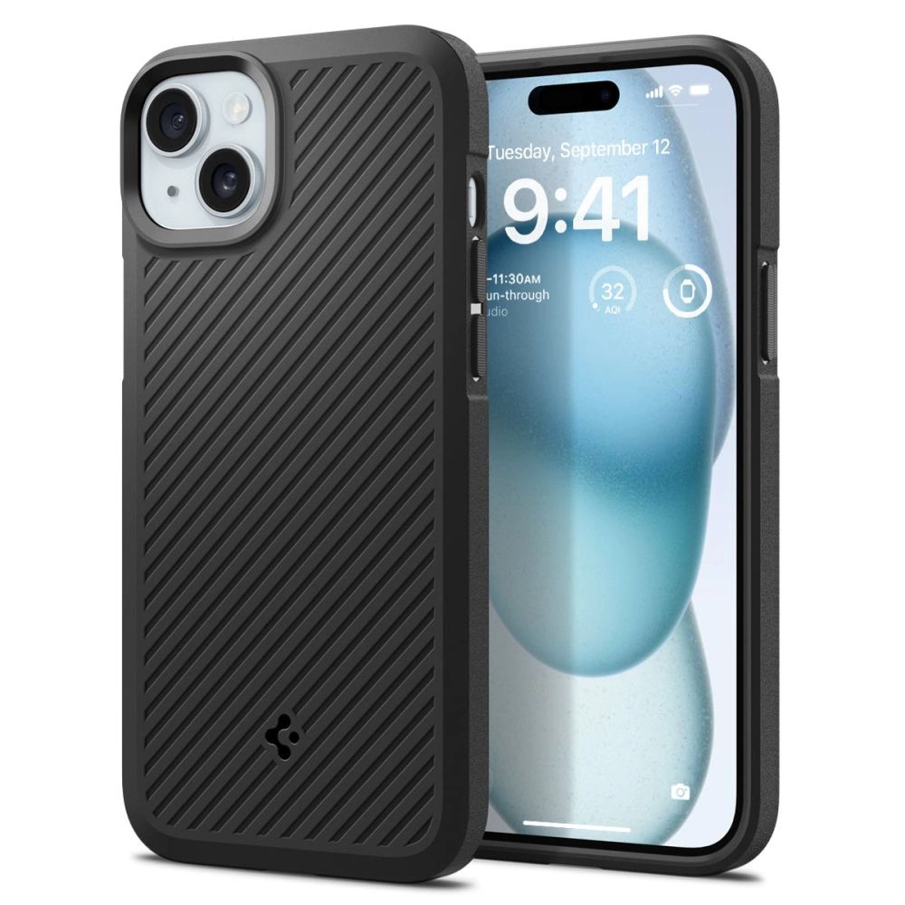 Spigen Core Armor iPhone 15 Plus dėklas – matinės juodos spalvos