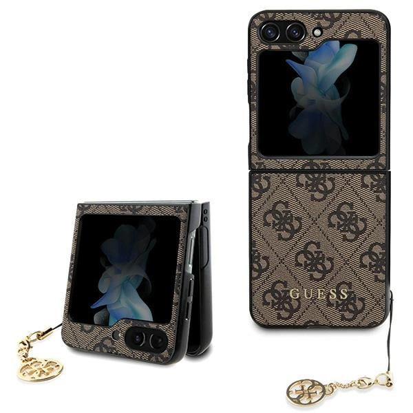 Guess 4G Charms Collection dėklas Samsung Galaxy Z Flip 5 – rudas