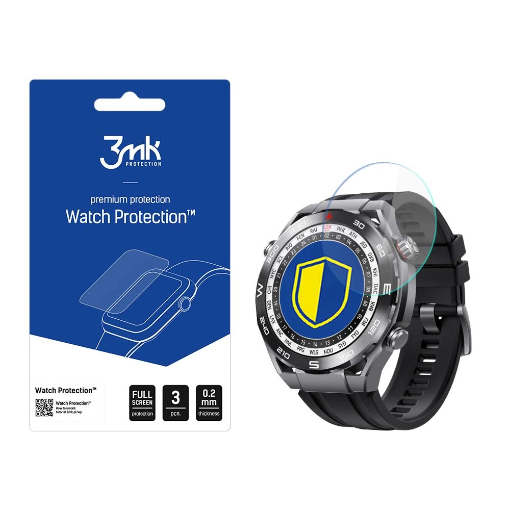 3mk Watch Protection™ hibridinis stiklas v. FlexibleGlass Lite Huawei Watch Ultimate