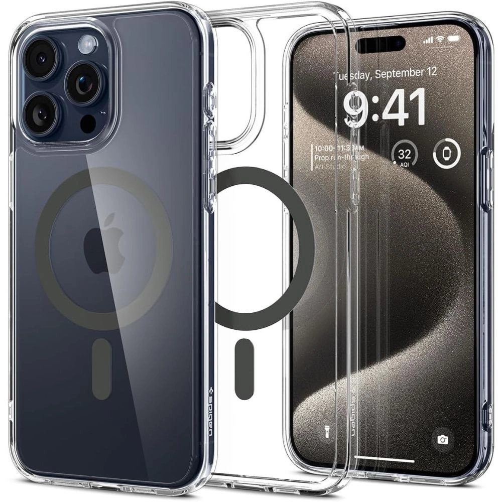Spigen Ultra Hybrid Mag dėklas su MagSafe iPhone 15 Pro Max – grafito spalvos