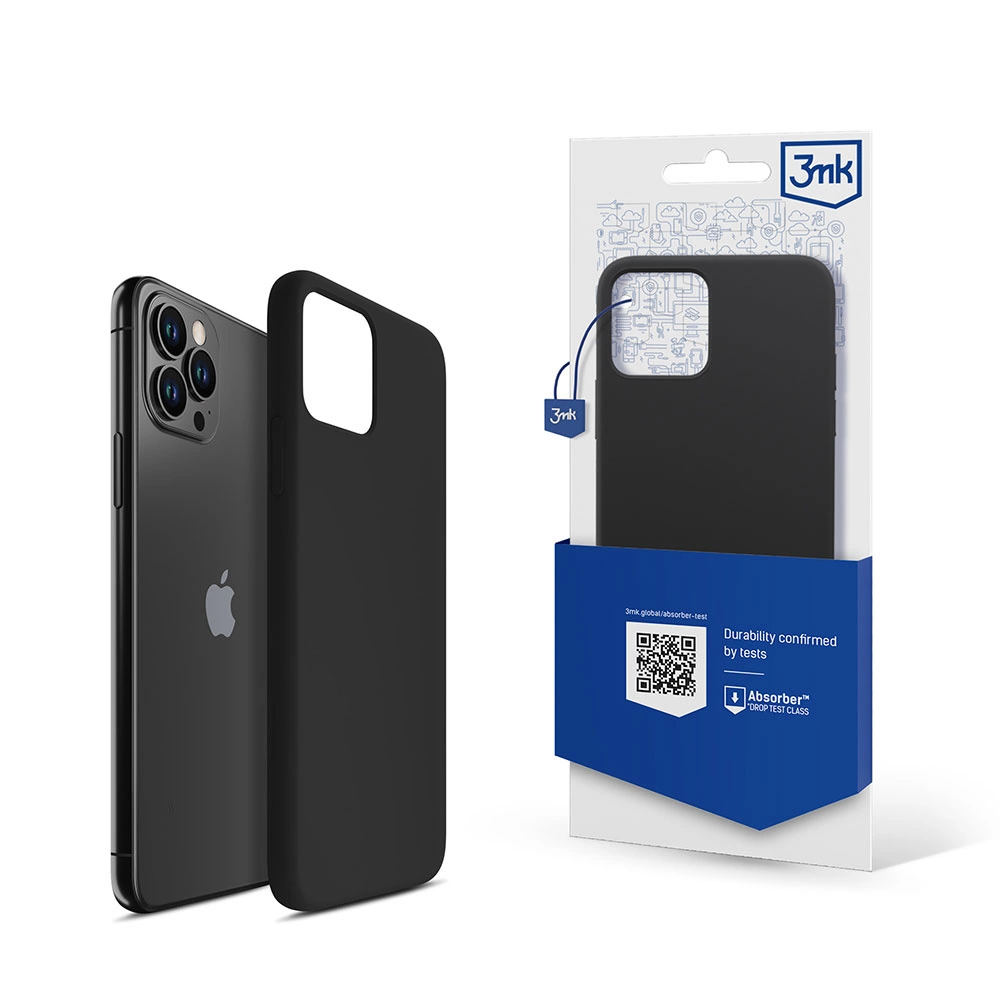 3mk Silicone dėklas iPhone 11 Pro Max – juodas