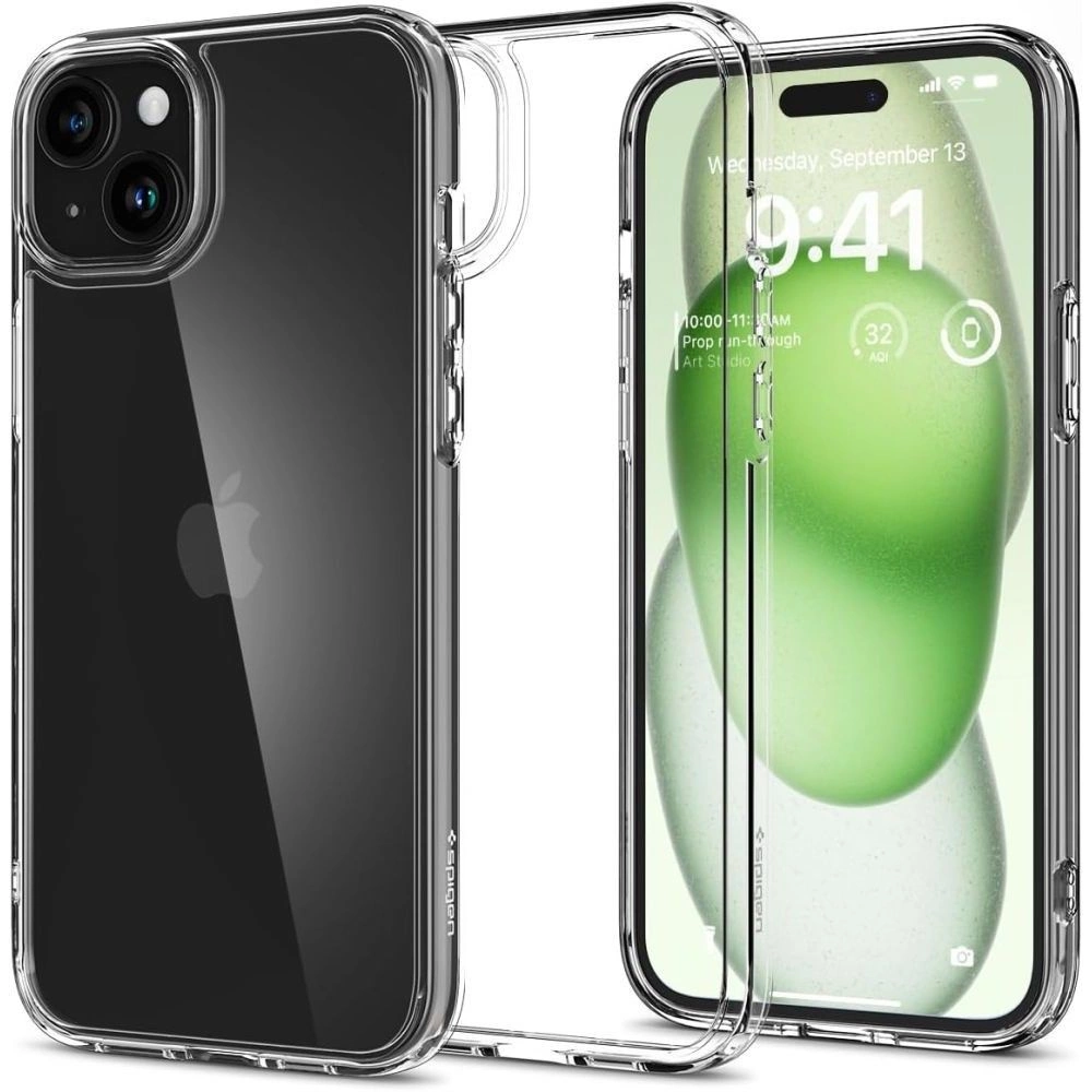 Spigen Ultra Hybrid iPhone 15 Plus dėklas – skaidrus