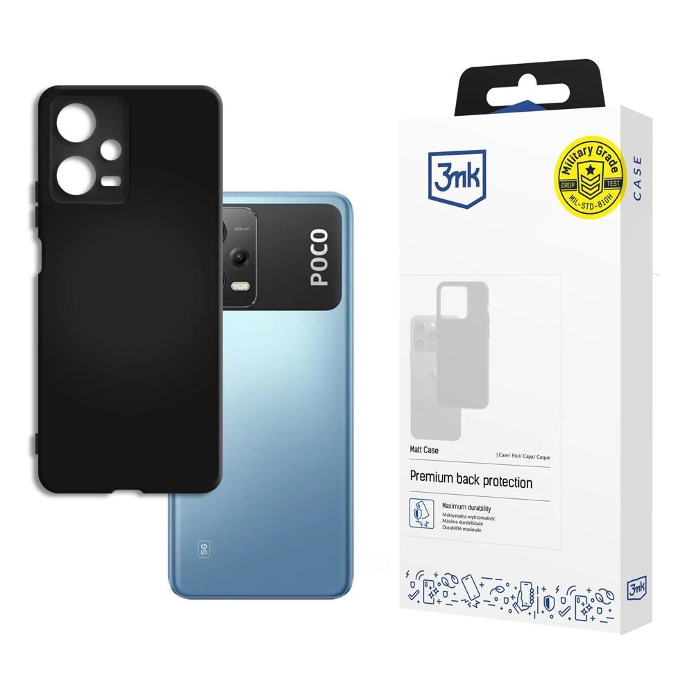 3mk Matt dėklas Poco X5 5G – juodas