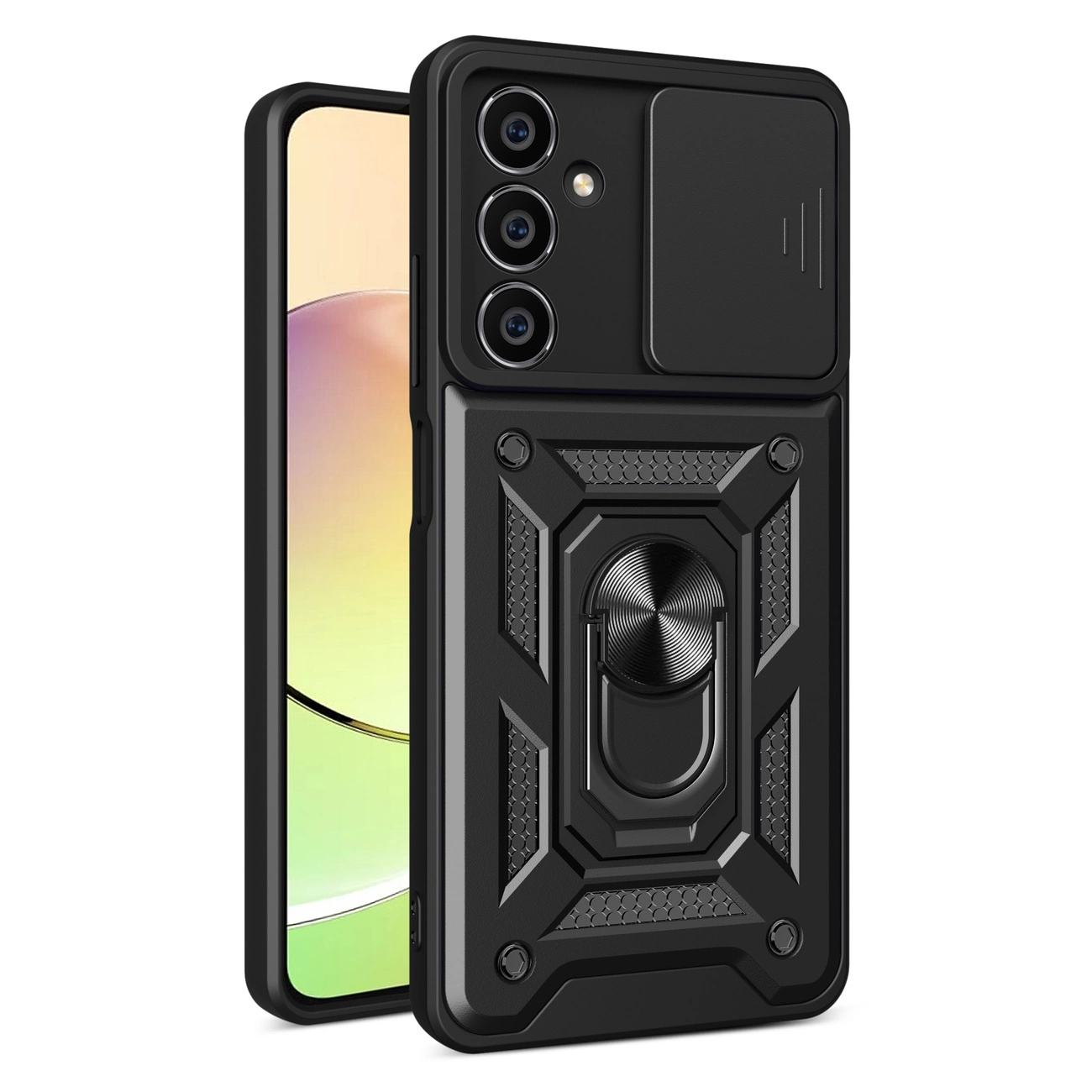 Hibridinis šarvuotas Camshield dėklas Samsung M54 su kameros apsauga – juodas