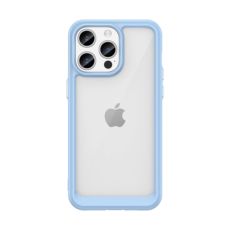 iPhone 15 Pro Max Outer Space sustiprintas dėklas su lanksčiu rėmeliu – mėlynas