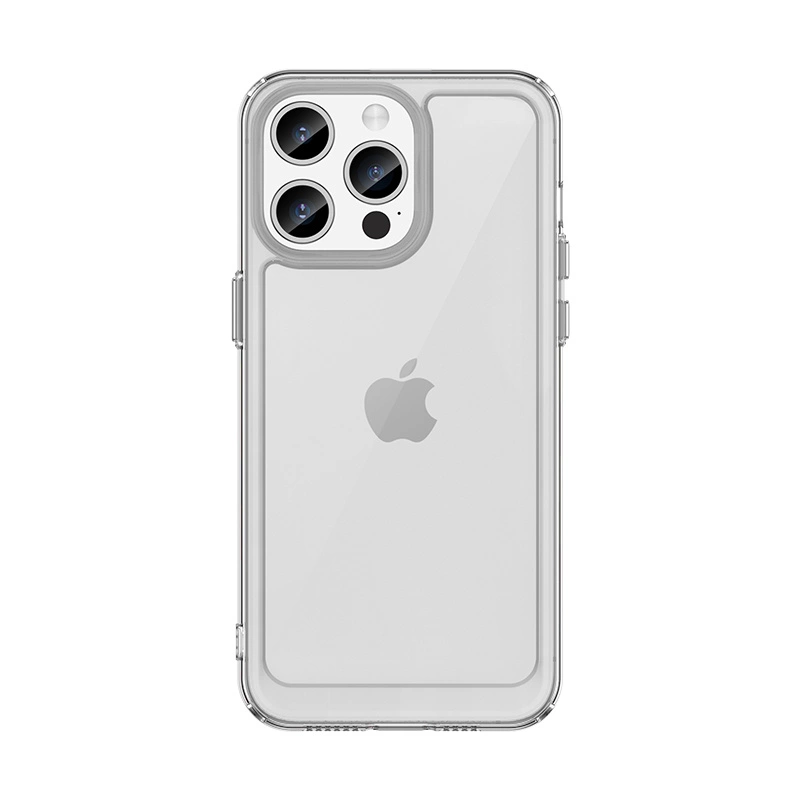 iPhone 15 Pro Max Outer Space sustiprintas dėklas su lanksčiu rėmeliu – permatomas