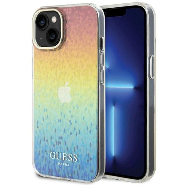 Guess IML Faceted Mirror Disco Iridescent dėklas iPhone 15 – margaspalvis