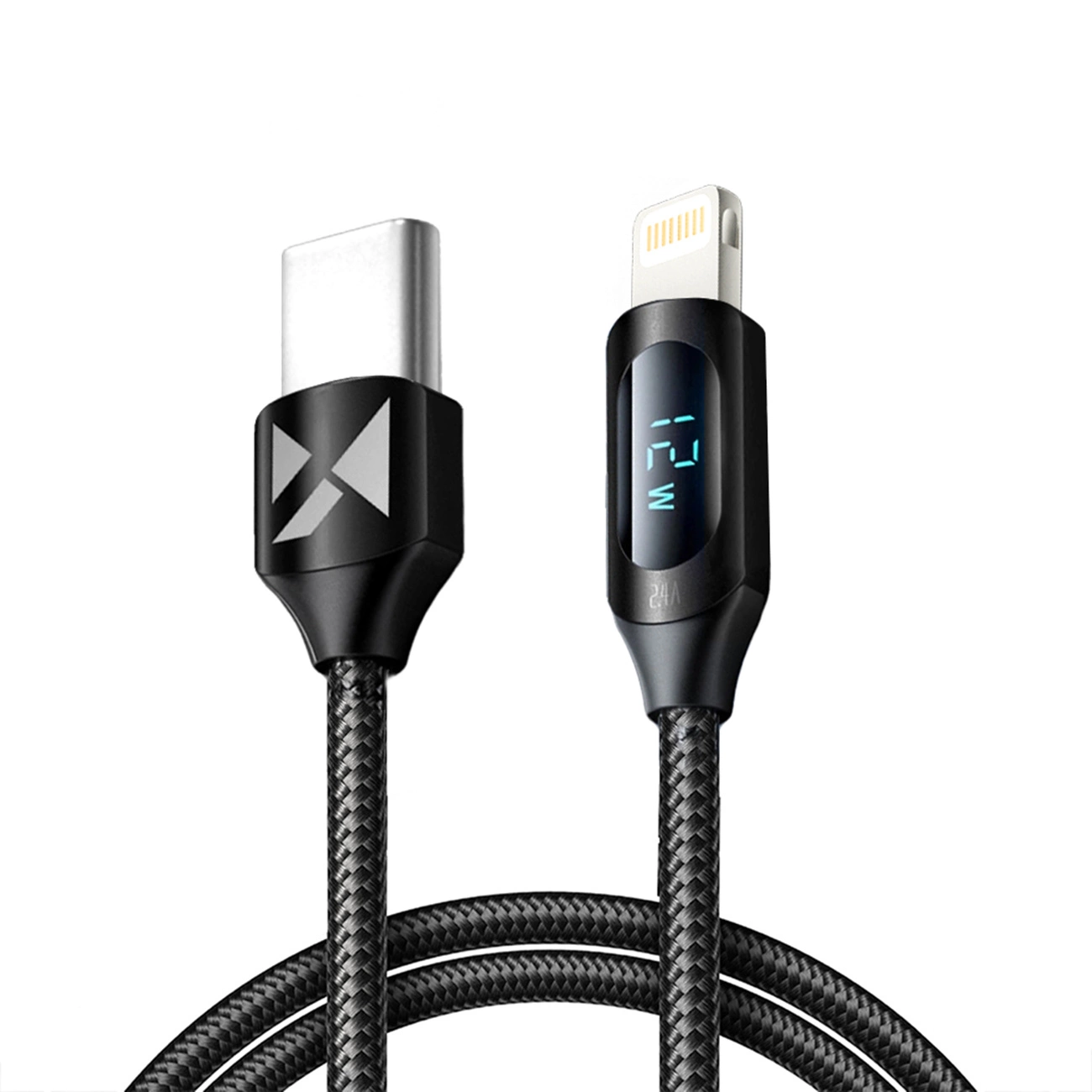 Wozinsky WUCLC1 Lightning – USB-C kabelis 36W 480Mb/s 1 m – juodas