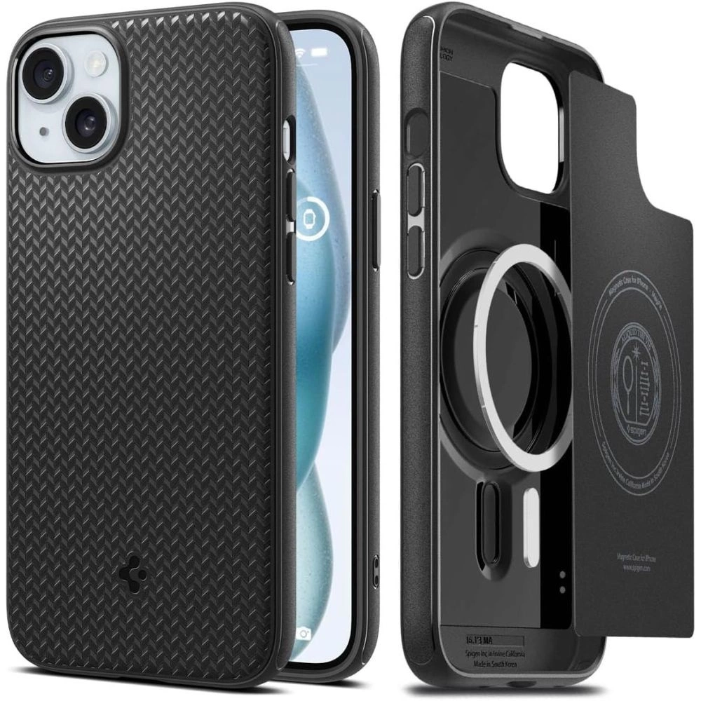 Spigen Mag Armor MagSafe iPhone 15 dėklas – matinės juodos spalvos