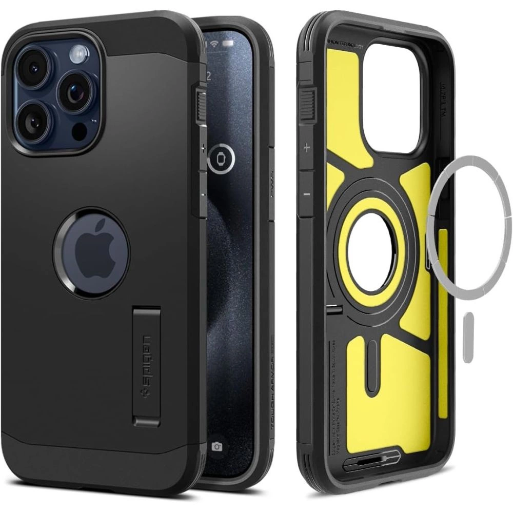 Spigen Tough Armor MagSafe iPhone 15 Pro Max dėklas – juodas