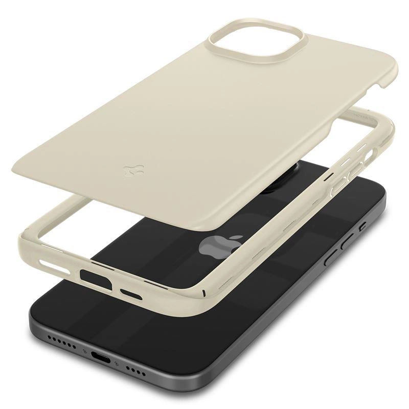 Spigen Thin Fit iPhone 15 Plus dėklas – smėlio spalvos