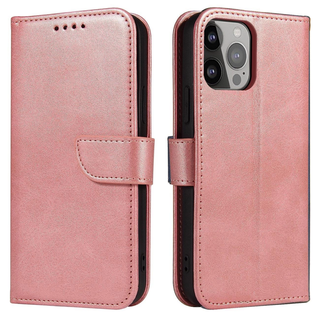 Magnet Case dėklas Xiaomi Redmi Note 12 5G / Poco X5 5G – flip dėklas su kortelių kišene, rožinis