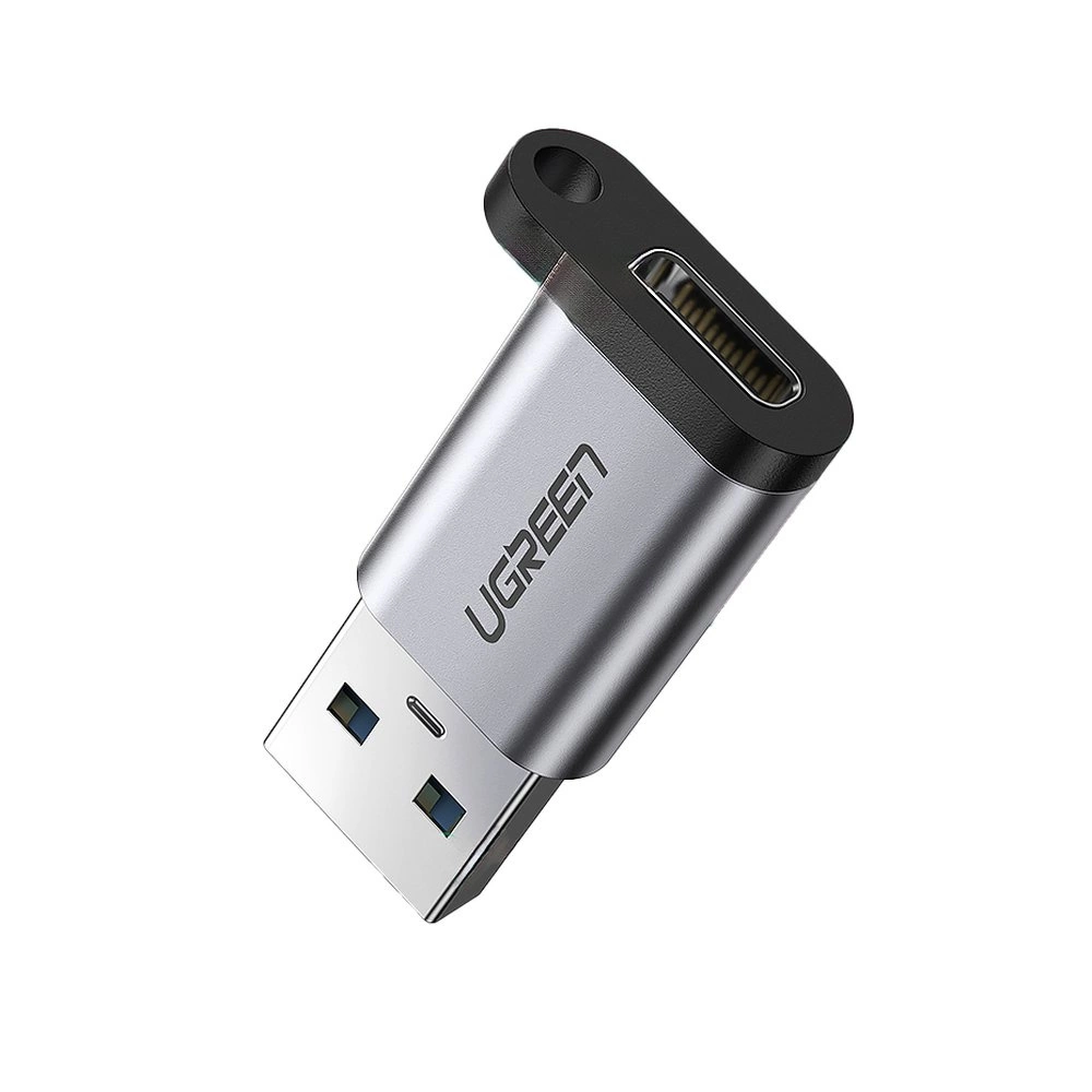 USB C (moteriškas) – USB (vyriškas) adapteris Ugreen US276 USB 5Gb/s – pilkas