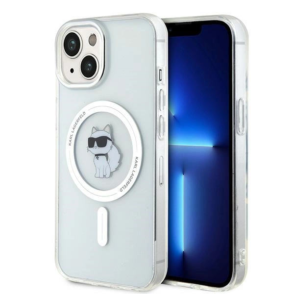 Karl Lagerfeld IML Choupette MagSafe dėklas iPhone 15 – permatomas