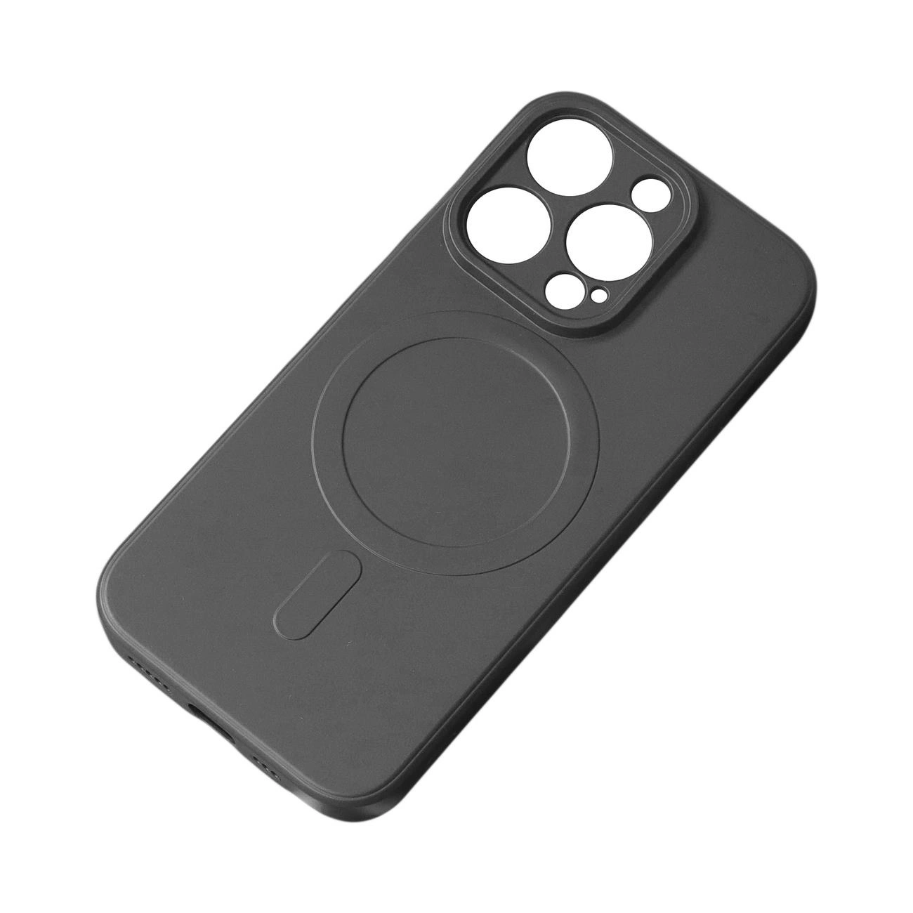 Silikoninis dėklas, suderinamas su MagSafe iPhone 15 Pro Max – juodas