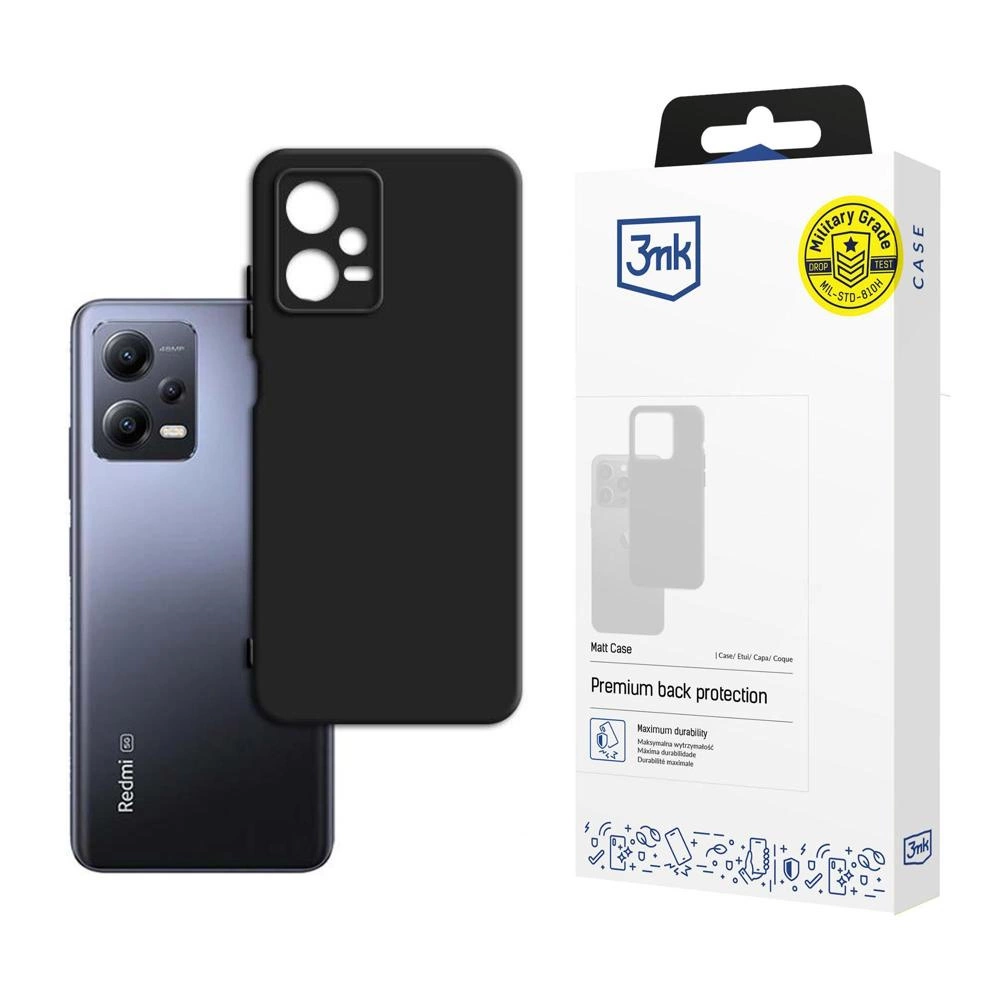 Dėklas Xiaomi Redmi Note 12 Pro+ iš 3mk Matt Case serijos – juodas