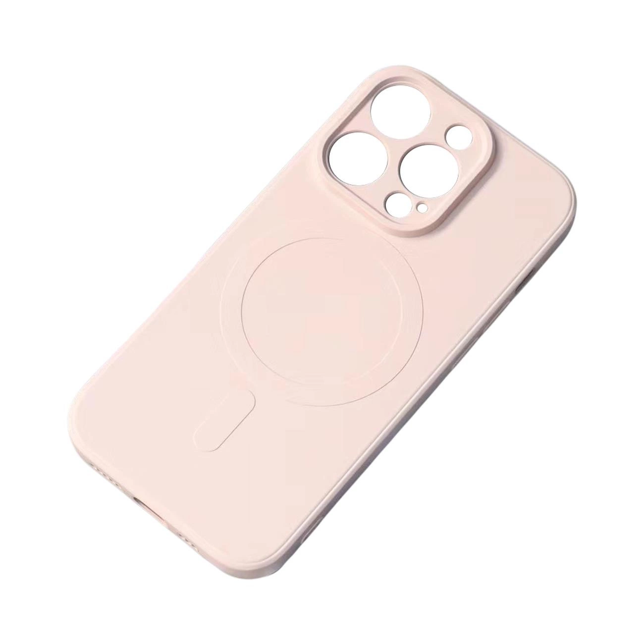 Silikoninis dėklas, suderinamas su MagSafe iPhone 15 Pro Max – rožinis