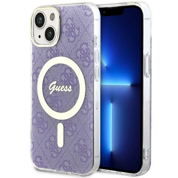 Guess 4G MagSafe dėklas iPhone 14 – violetinis