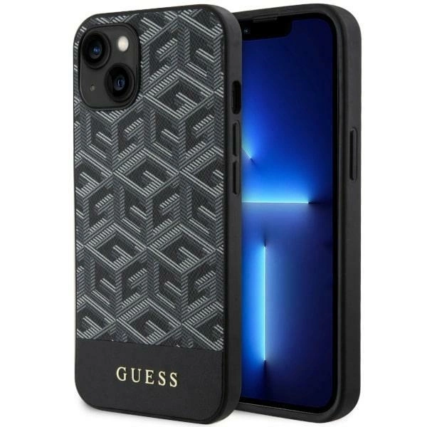 Guess GUHMP14MHGCFSEK iPhone 14 Plus 6,7" – juodas/juodas kietas dėklas, GCube Stripes MagSafe