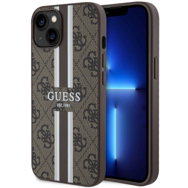 Guess GUHMP14SP4RPSW iPhone 14 6,1" – rudas/rudas kietas dėklas 4G Printed Stripes MagSafe
