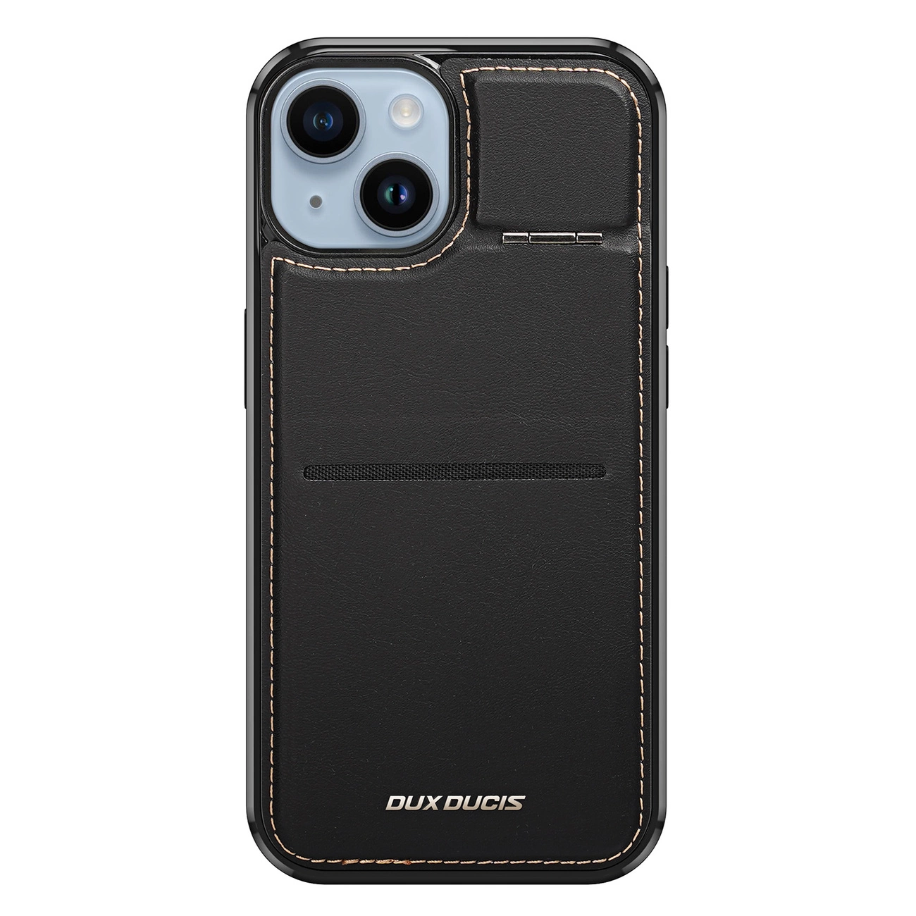 3in1 piniginės dėklas su stoveliu iPhone 14 Plus MagSafe RFID Blocker Dux Ducis Rafi Mag – juodas