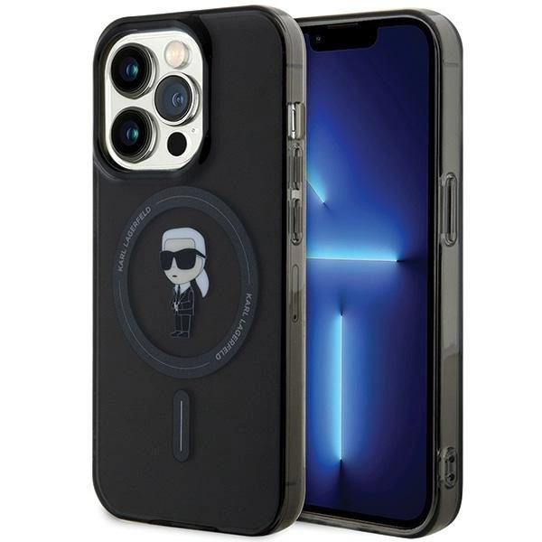Karl Lagerfeld IML Ikonik MagSafe dėklas iPhone 15 Pro – juodas