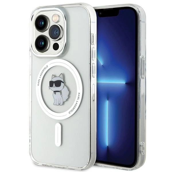 Karl Lagerfeld IML Choupette MagSafe dėklas iPhone 15 Pro – permatomas