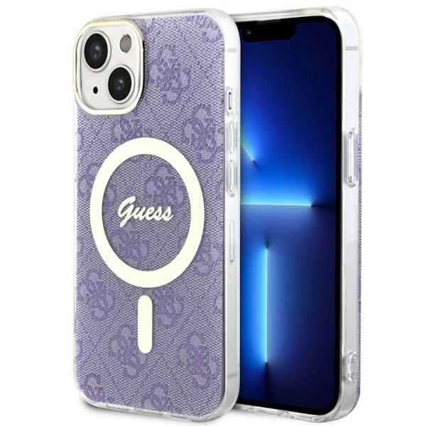 Guess GUHMP14MH4STU iPhone 14 Plus 6,7" – violetinis/violetinis kietas dėklas, 4G MagSafe