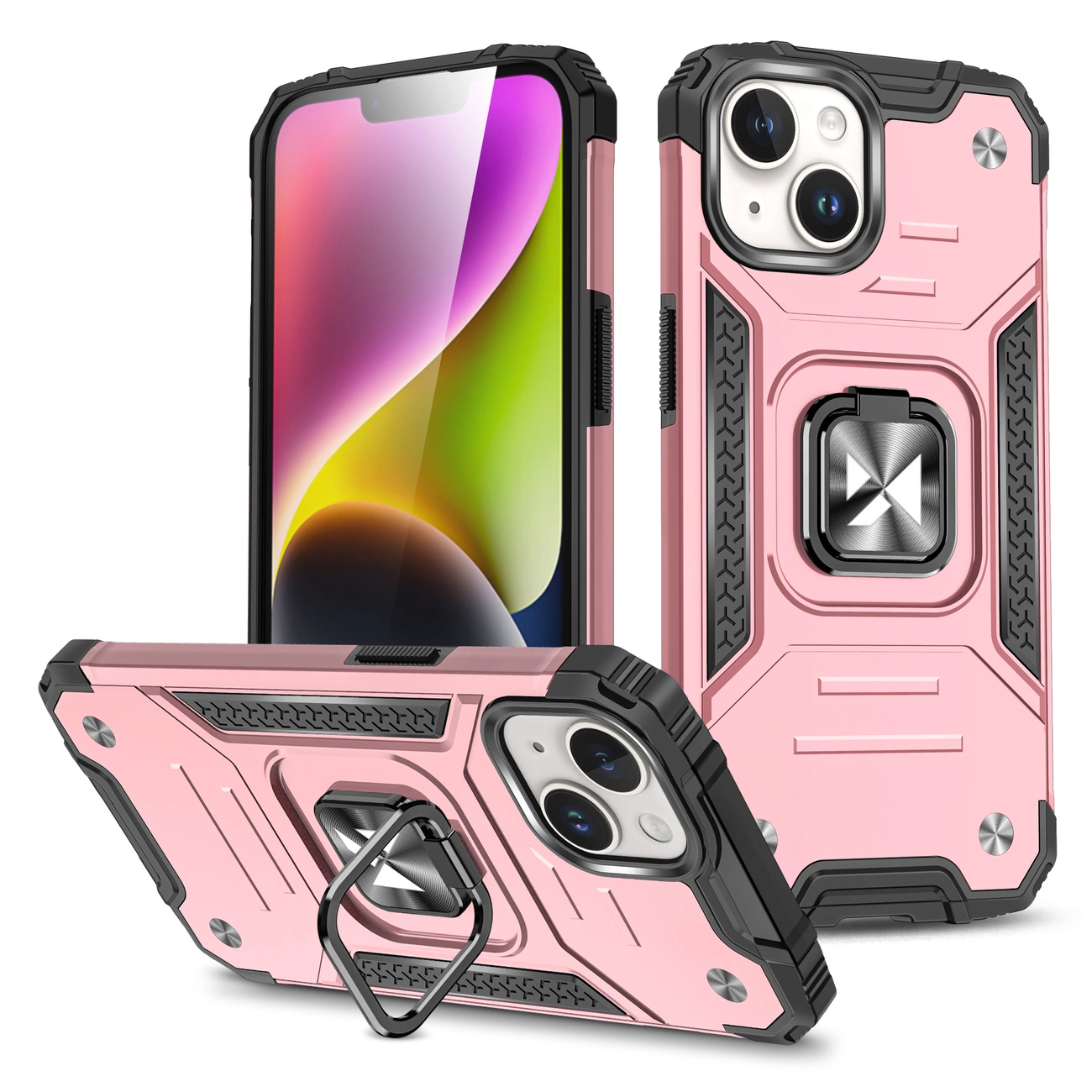 Armuotas dėklas su piršto laikikliu iPhone 15 Plus Wozinsky Ring Armor – auksinis