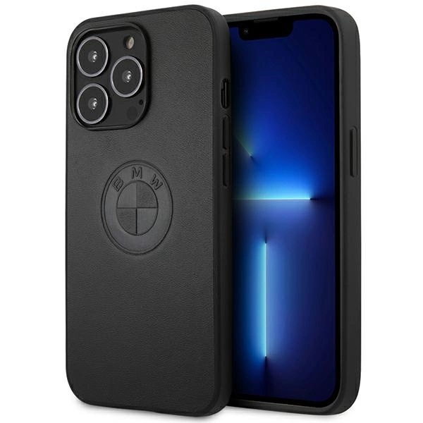 BMW odinis reljefinis dėklas iPhone 13 Pro / iPhone 13 – juodas