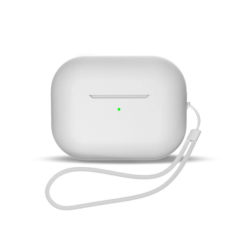 Silikoninis dėklas AirPods 1 / AirPods 2 + riešo dirželis – baltas