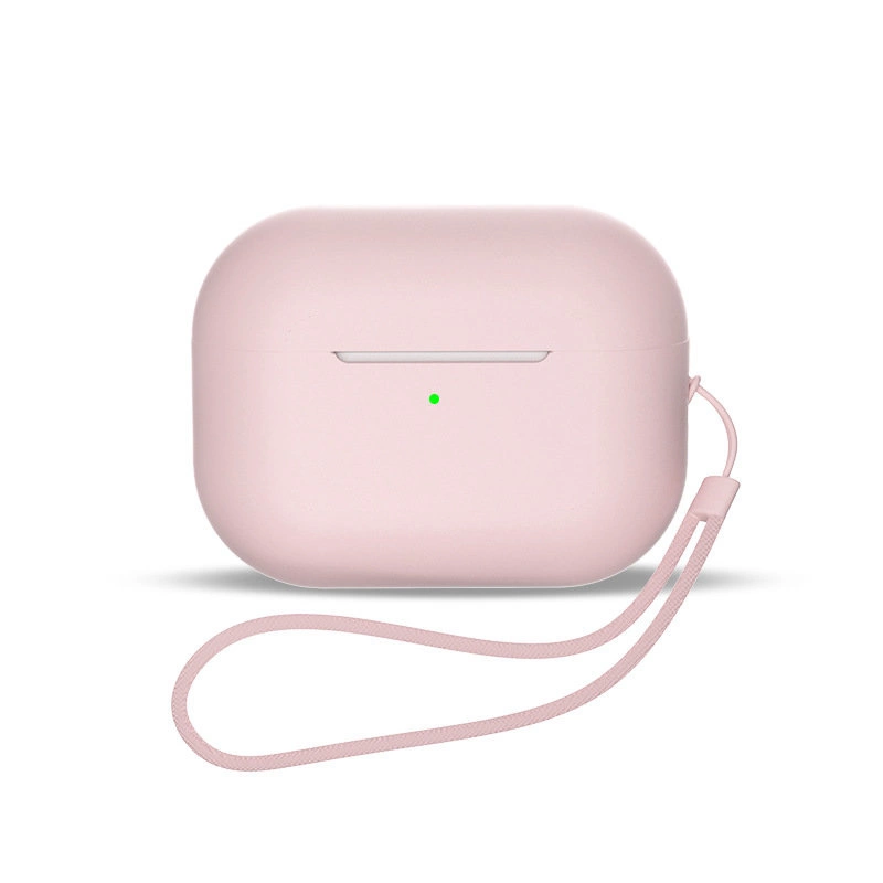 AirPods 1 / AirPods 2 silikoninis dėklas + riešo dirželis – rožinis