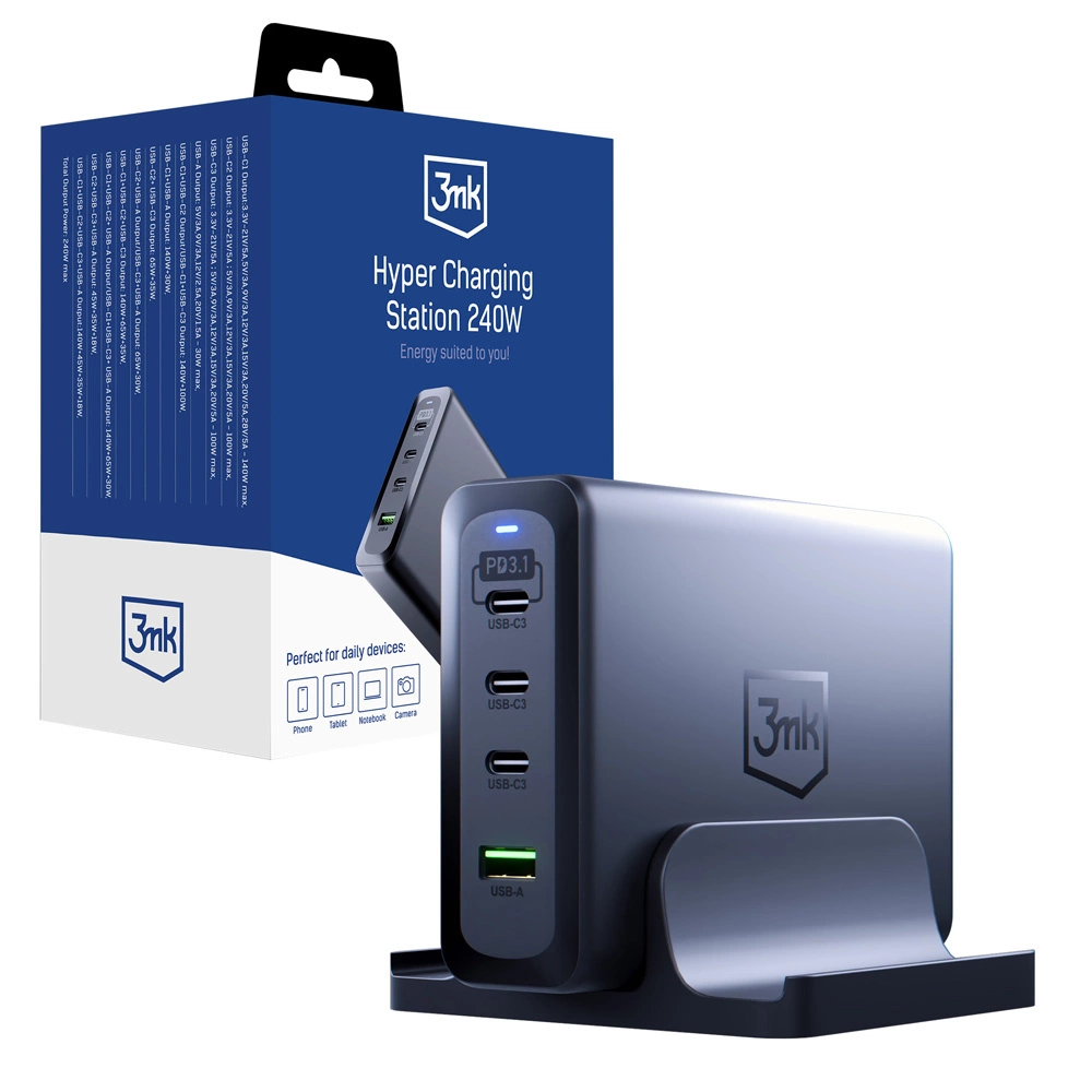 Priedai – 3mk Hyper Charging Station 240W