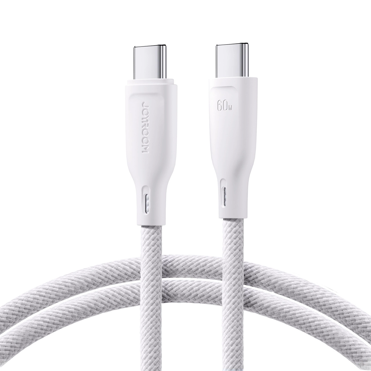 Joyroom Multi-Color Series S-A34 USB-C / USB-C PD 60W kabelis 1 m – baltas