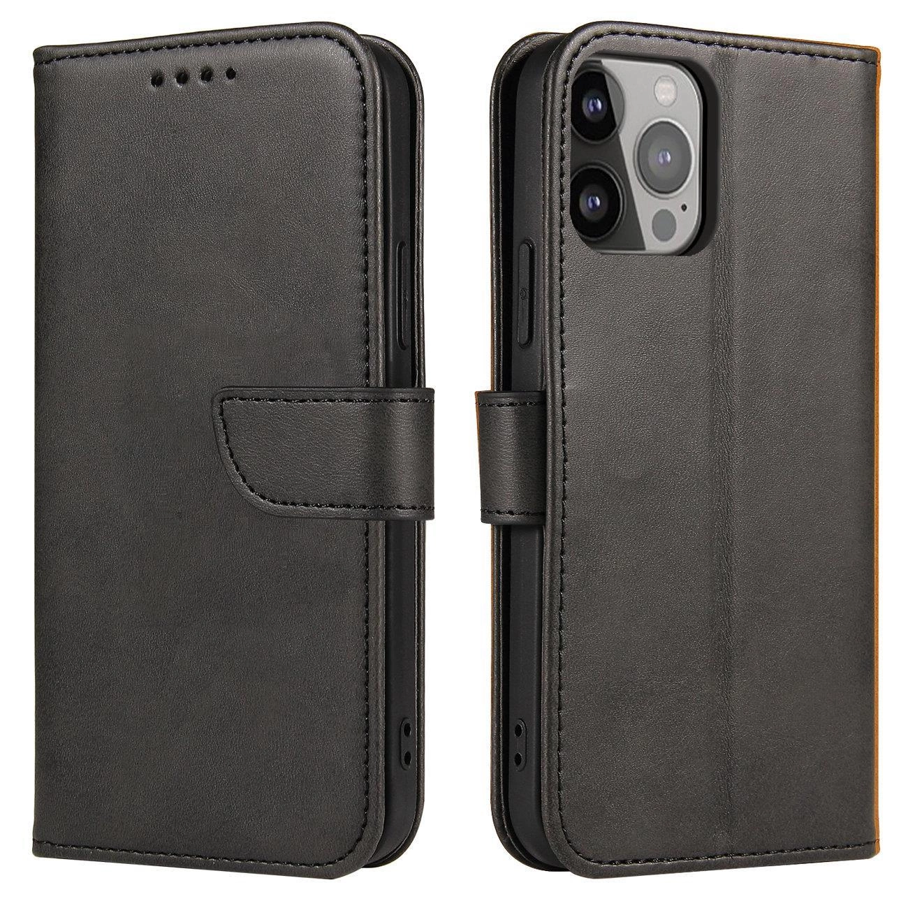 Magnetinis dėklas su atverčiamu dangteliu ir pinigine Xiaomi Redmi 12 – juodas